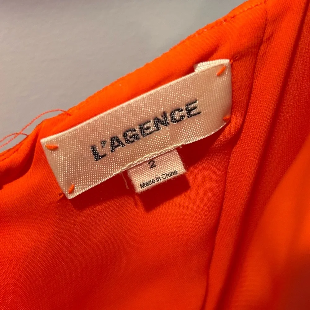 L'agence Silk Orange Ruffle Maxi Dress Size 2 - Picture 4 of 14